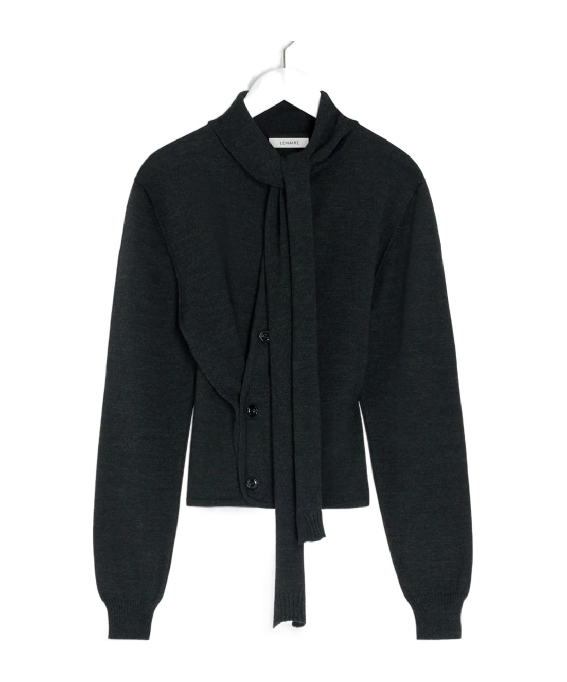 Lemaire Twisted Cardigan With Scar Anthracite In Blue