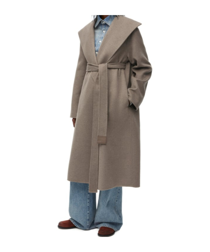Loewe Belted Coat In Green