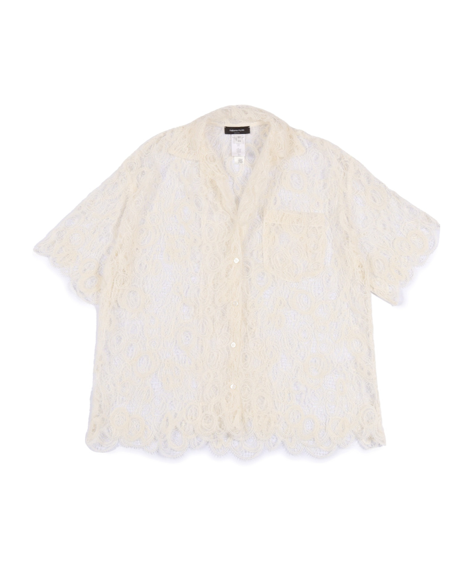 Fabiana Filippi Macrame Lace Oversize Shirt In Neutral