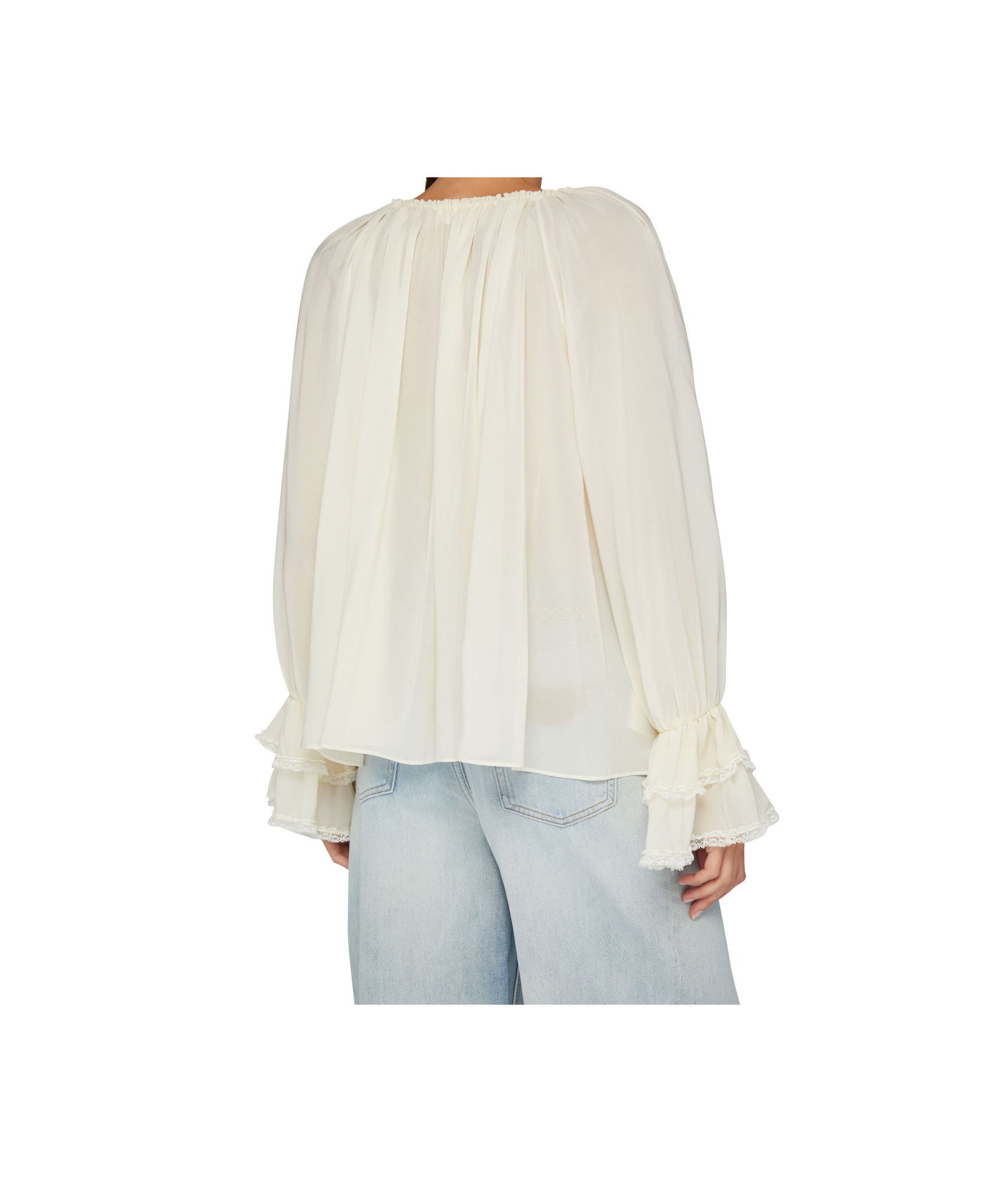 Shop Chloé Ruffled Top In White