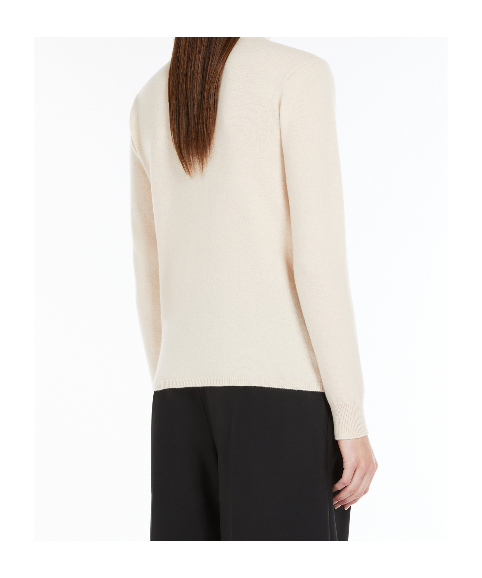Max Mara Lightweight Cashmere Turtleneck High Collar In White