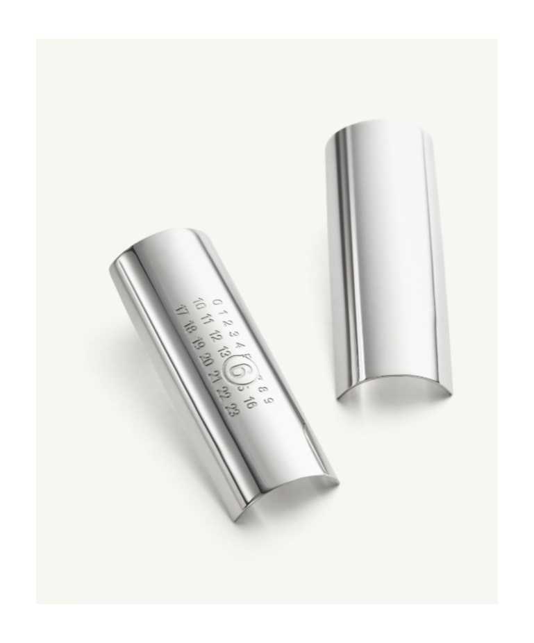Mm6 Maison Margiela Numbers-motif Earrings In Metallic