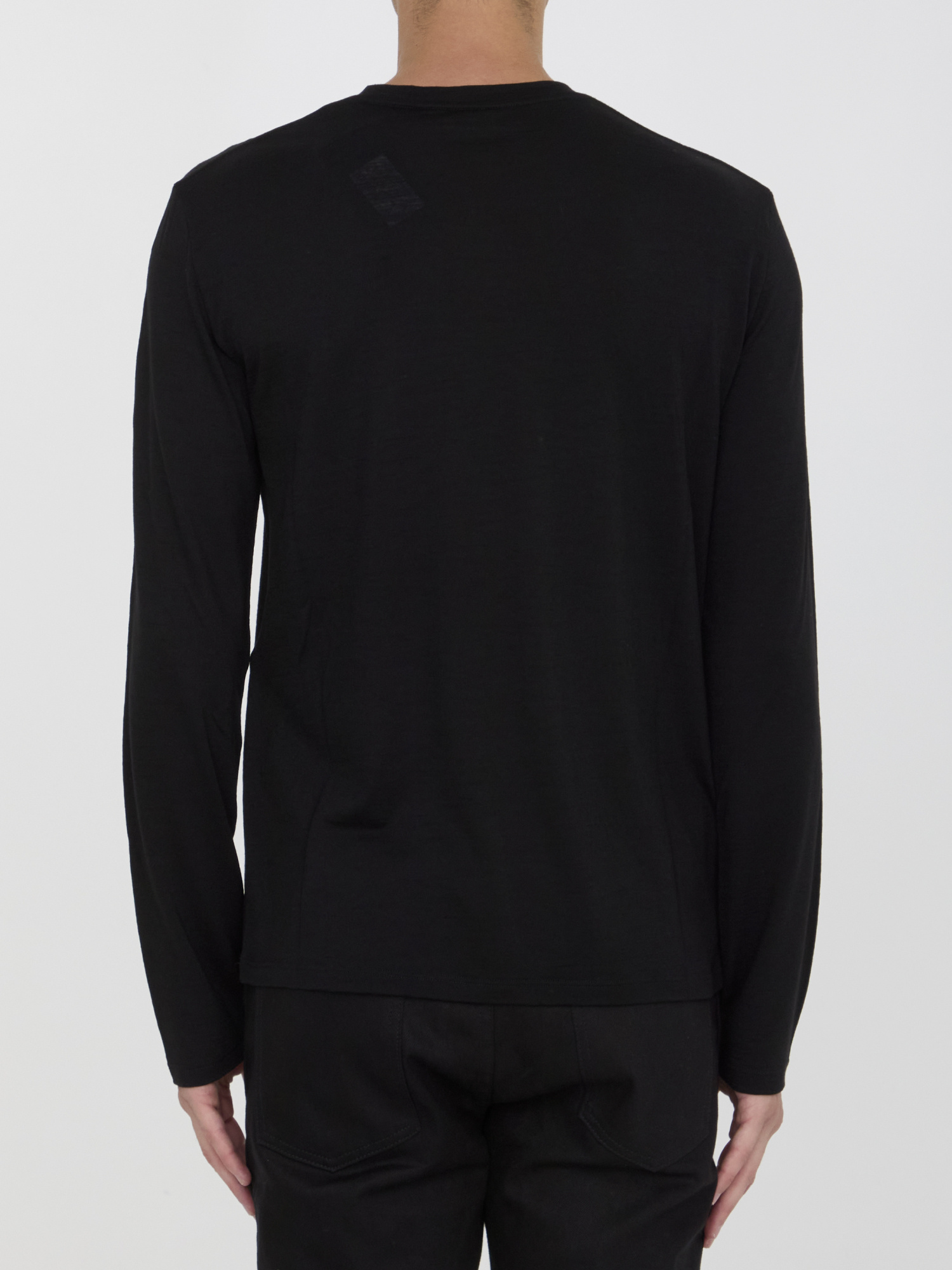 Saint Laurent Long-sleeved Sweater In Black