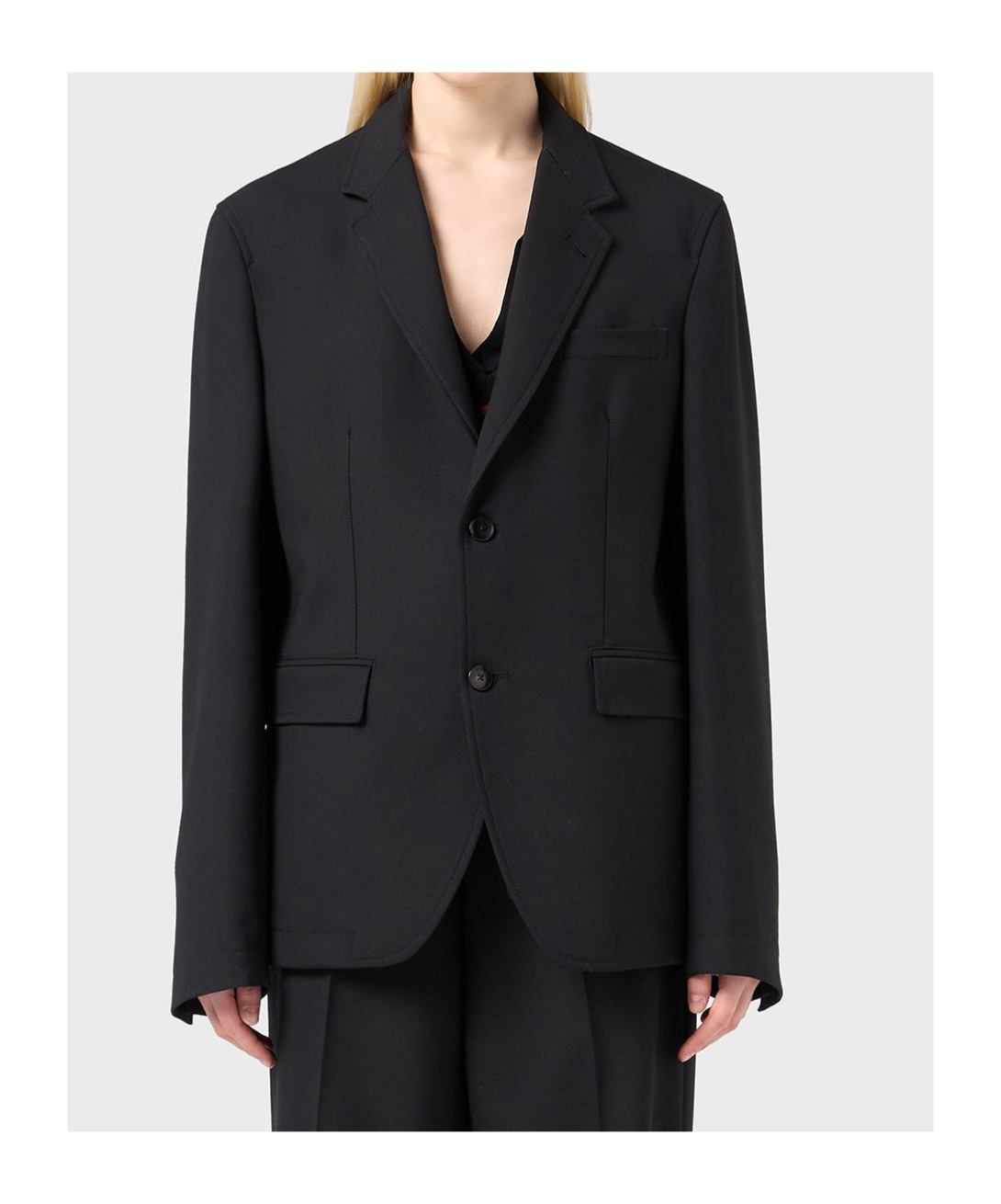 Blumarine Lettering-print Single-breasted Blazer In Black