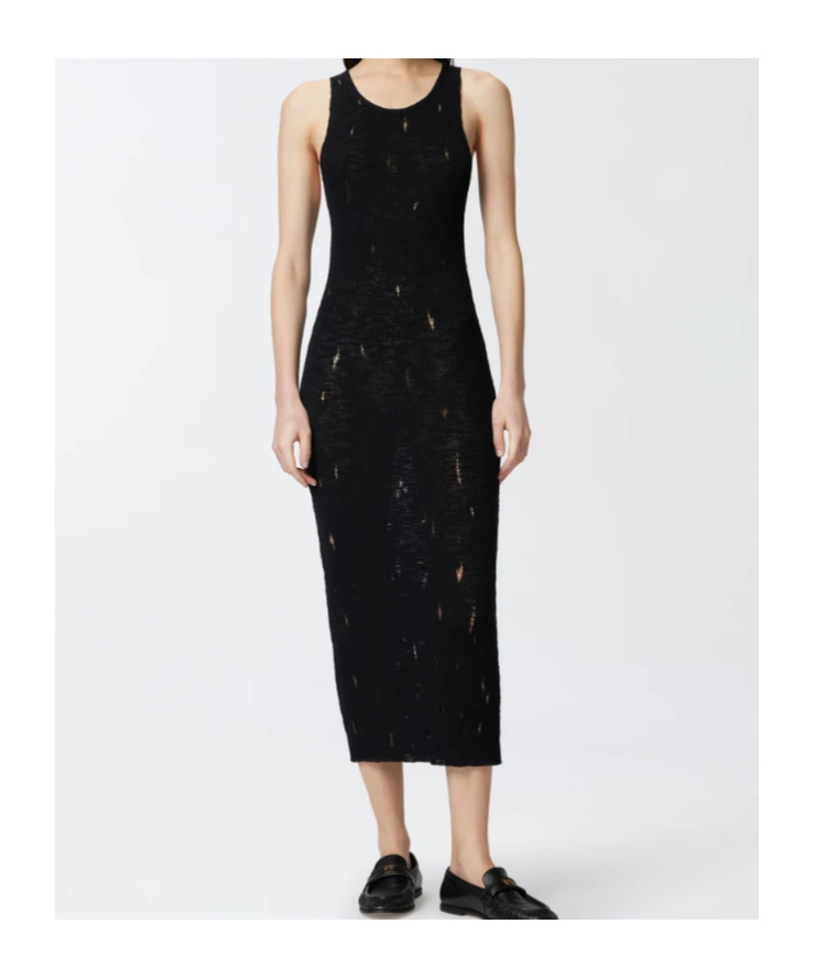 Pinko Sleeveless Midi Dress In Black