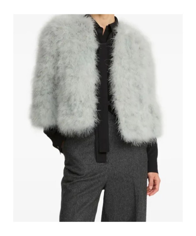 Yves Salomon Long-sleeved Casual Jacket In Gray