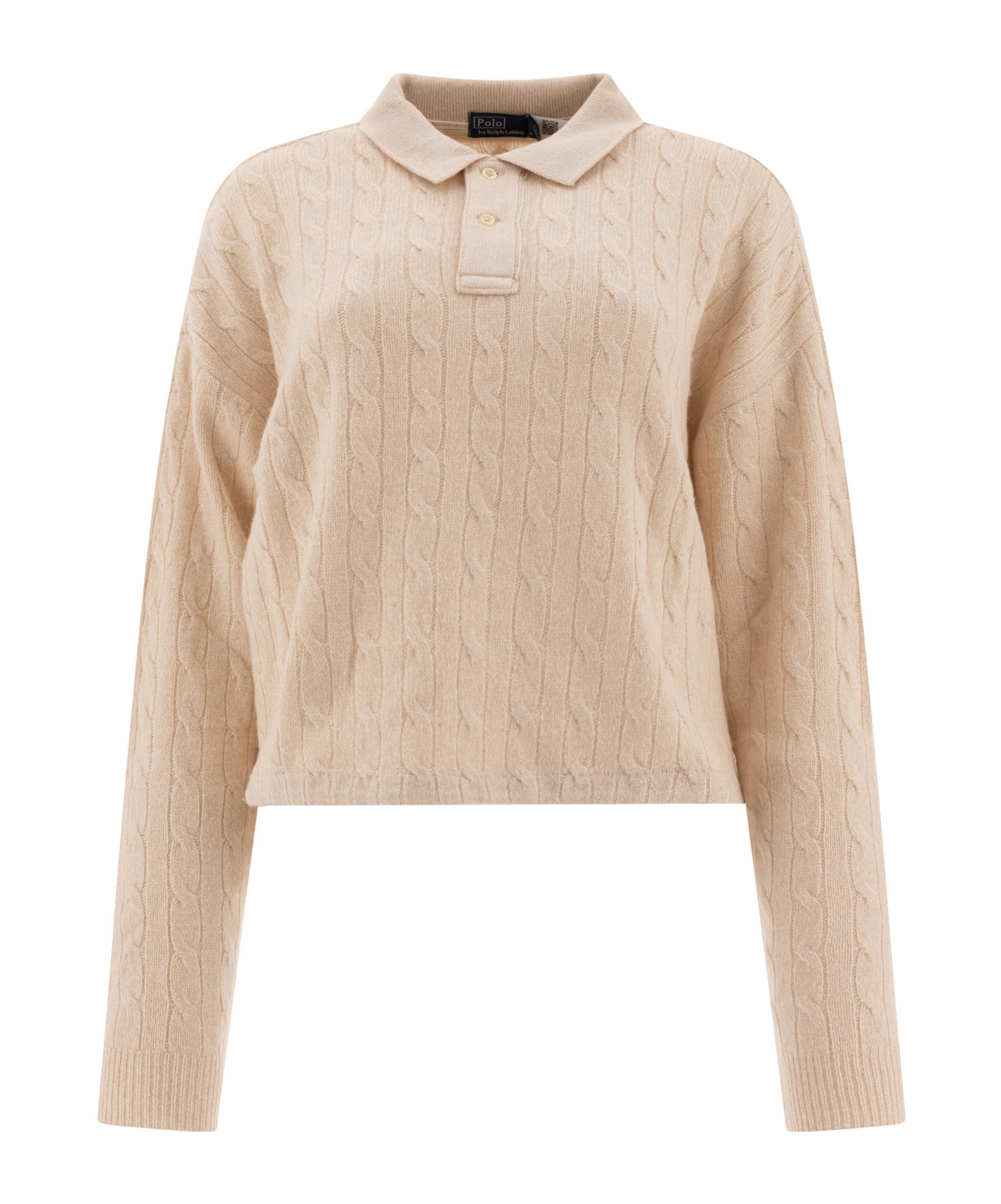 Polo Ralph Lauren Brand-embroidered Wool And Cashmere-blend Polo Shirt In Nude