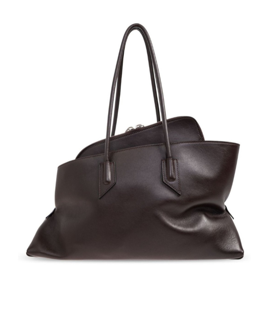 Attico Medium La Passeggiata Zip Top-handle Tote Bag In Black