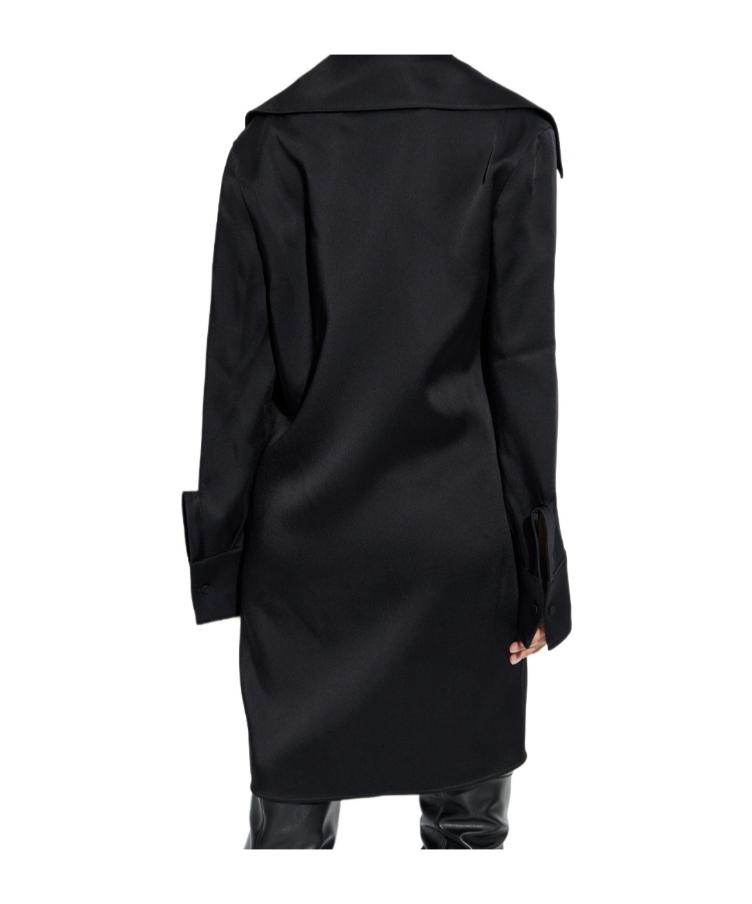 Jil Sander Oversized-collar Shirt Dress In Black