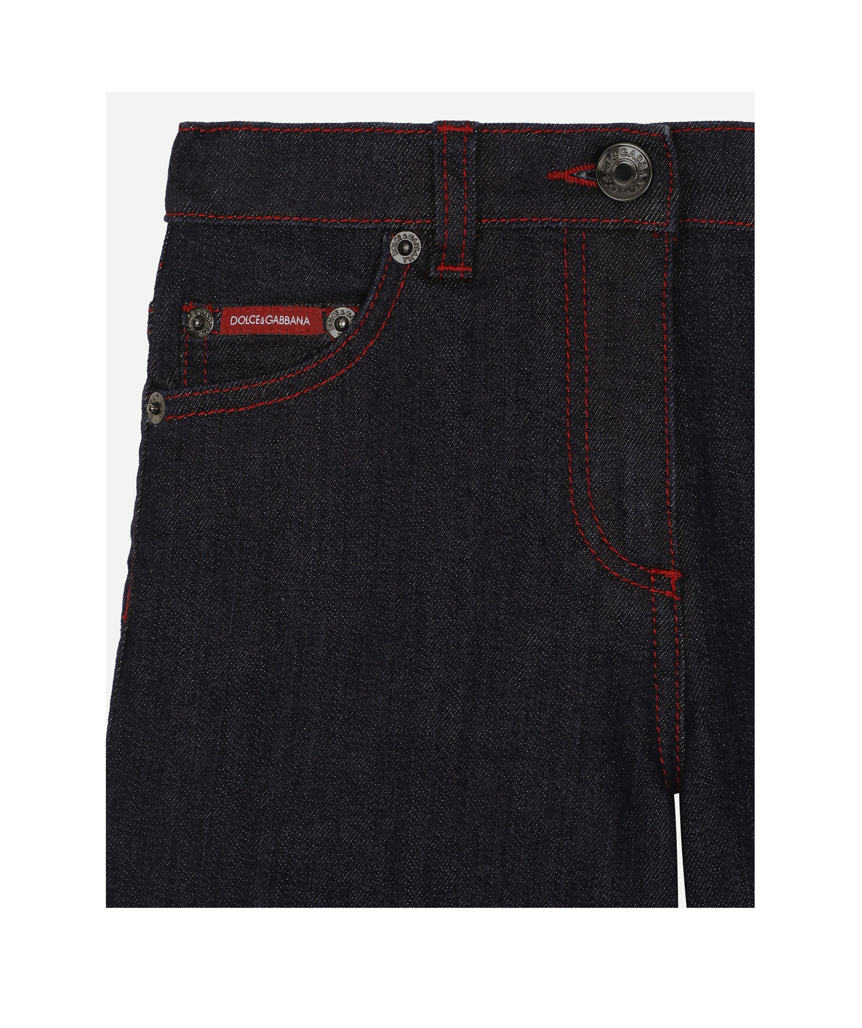 Dolce & Gabbana Floral Turn-up Jeans In Black