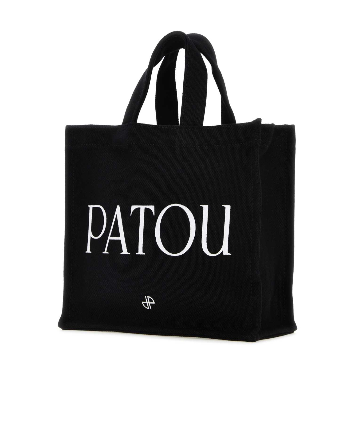 Patou Small Logo-printed Top Handle Bag In Black