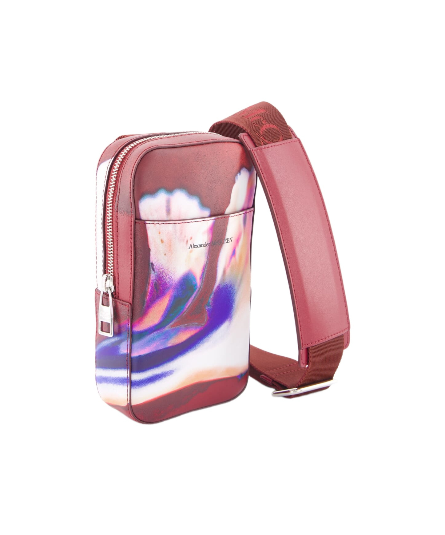 Alexander Mcqueen Floral-print Shoulder Bag In Red