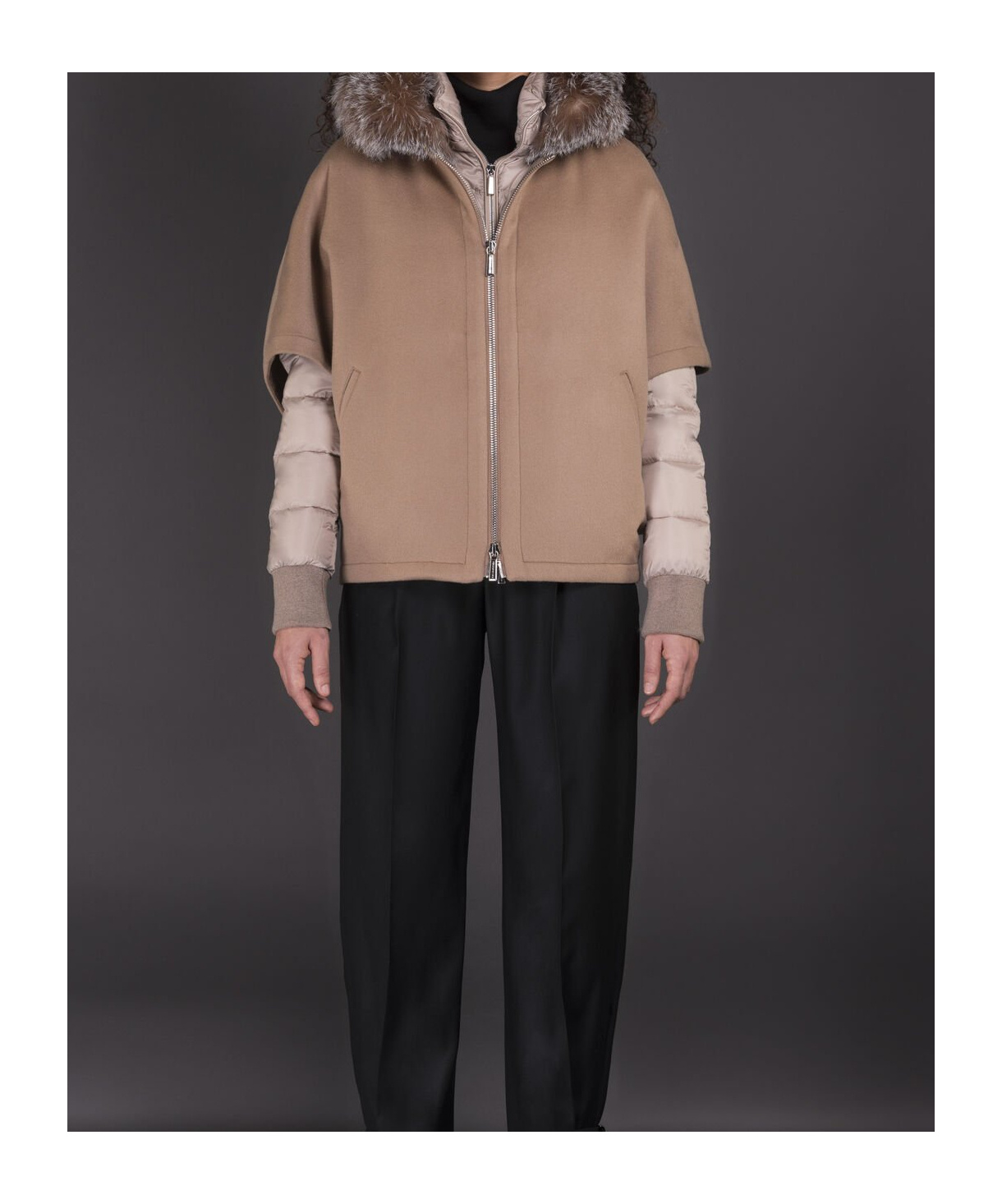 Moorer Hooded Down Jacket In Brown