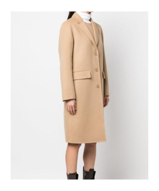 P.a.r.o.s.h Tailored Coat With Notched Lapels And Rear Vent In Neutral