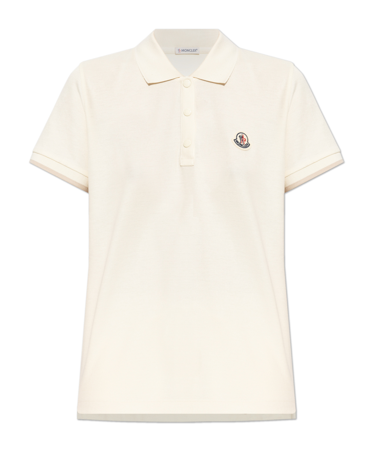 Moncler Short-sleeved Polo Shirt In Neutral