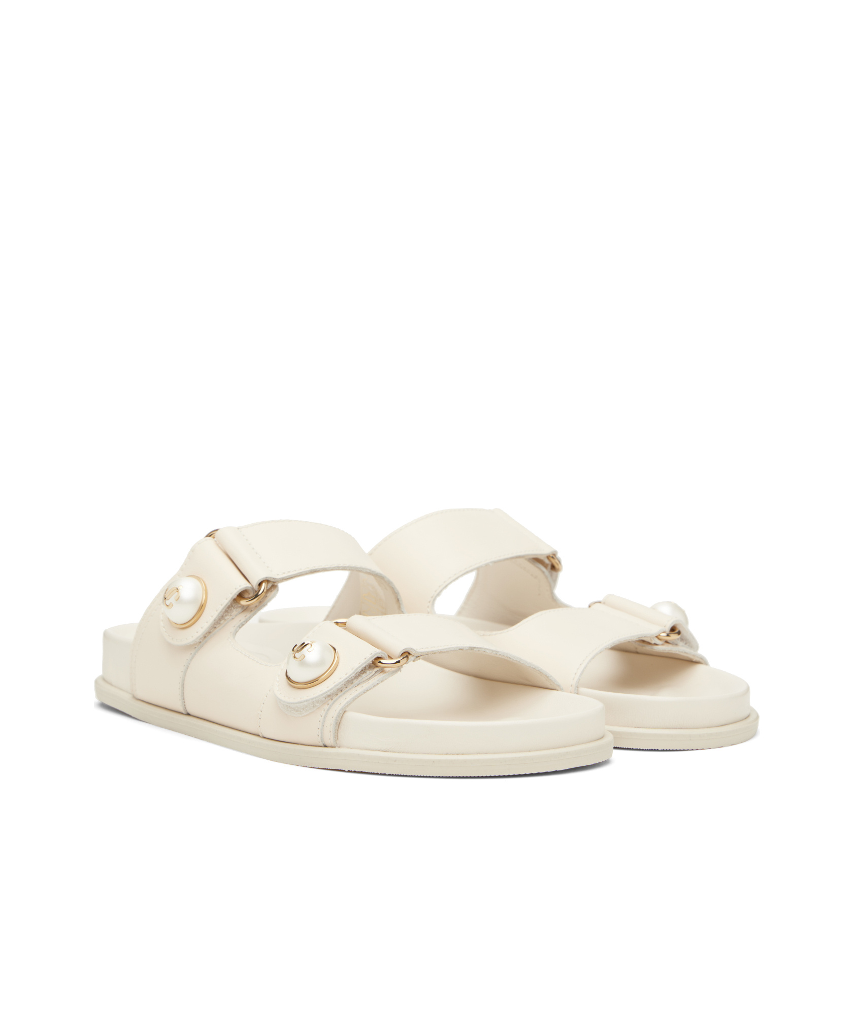 Jimmy Choo Fayence Leather Sandal In Nude
