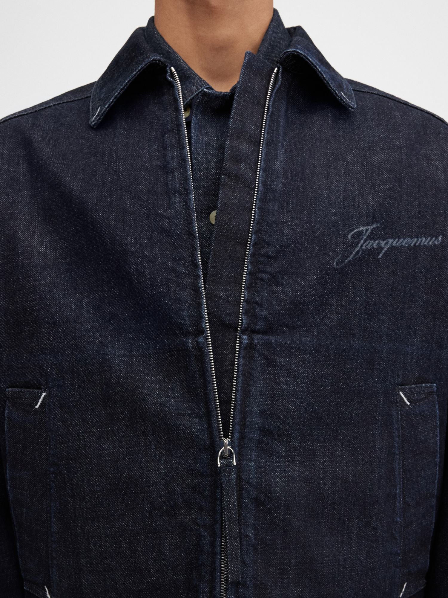 Jacquemus Lapel Long Sleeve Casual Jacket In Blue