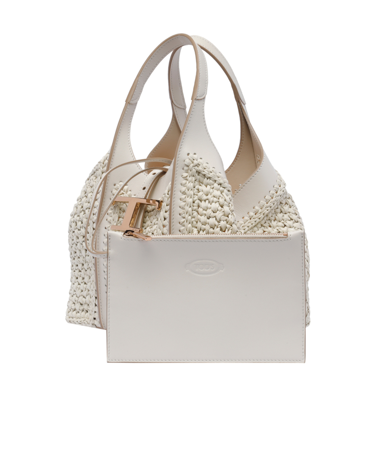 Shop Tod's T Timeless Shoulder Bag In Nude