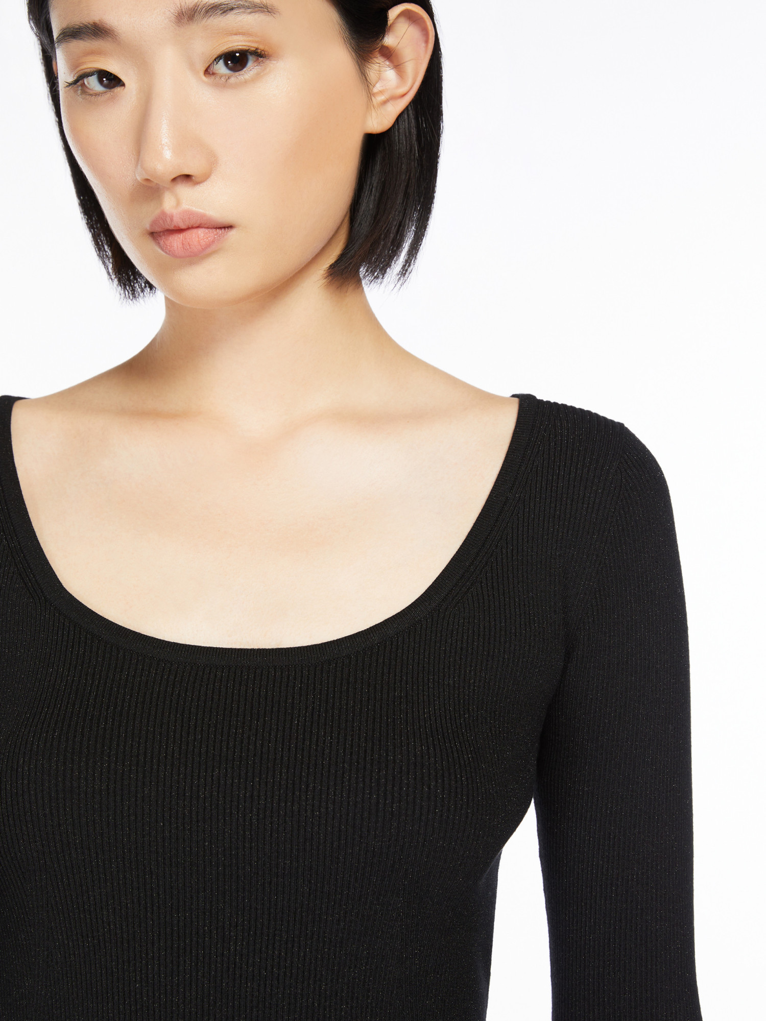 Max Mara Long-sleeved Sweater In Black