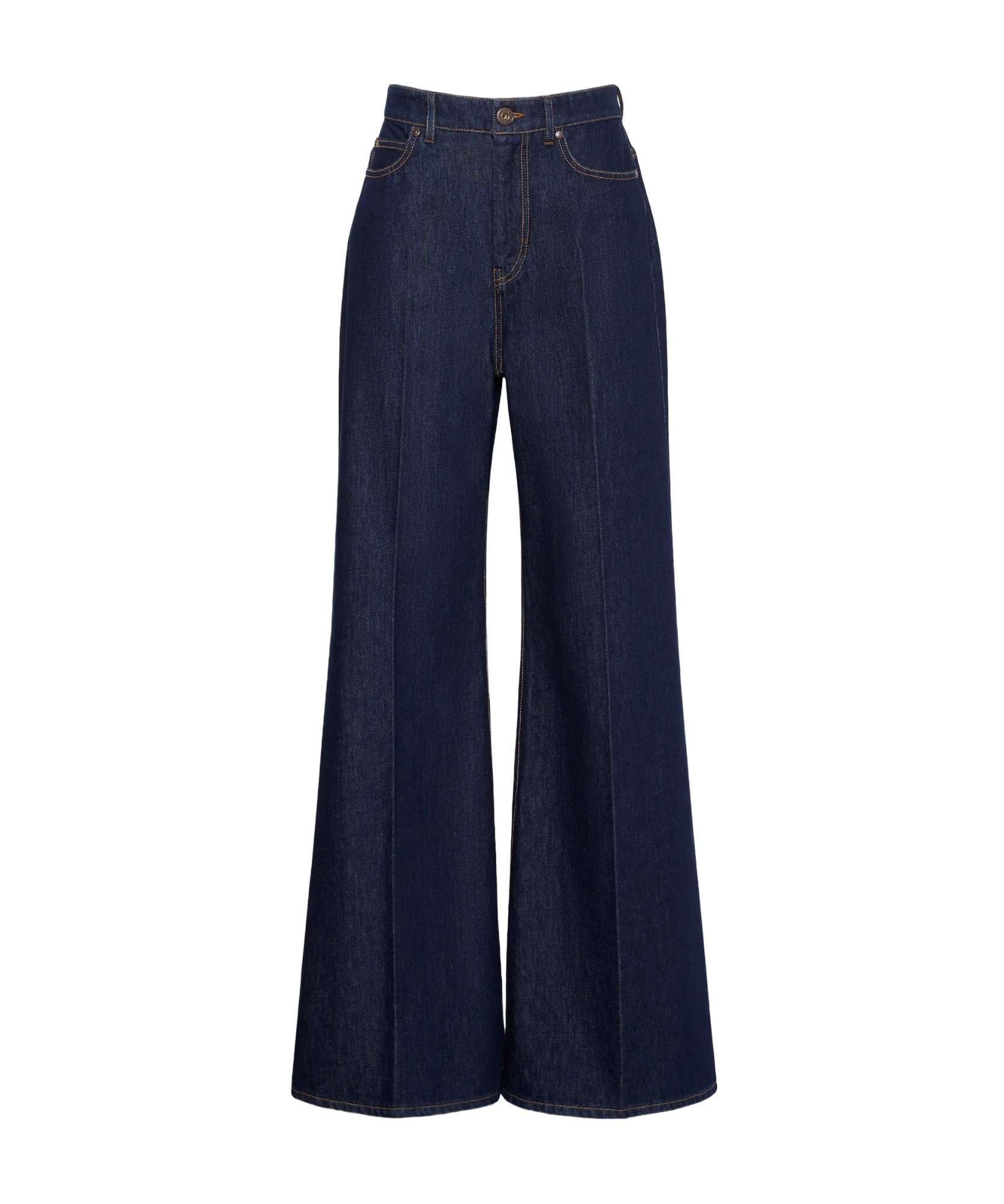 Weekend Max Mara Cotton Denim Palazzo Jeans In Blue