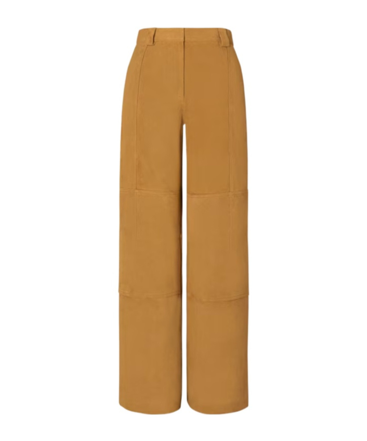 Tory Burch Suede Panelled Trousers In Gold