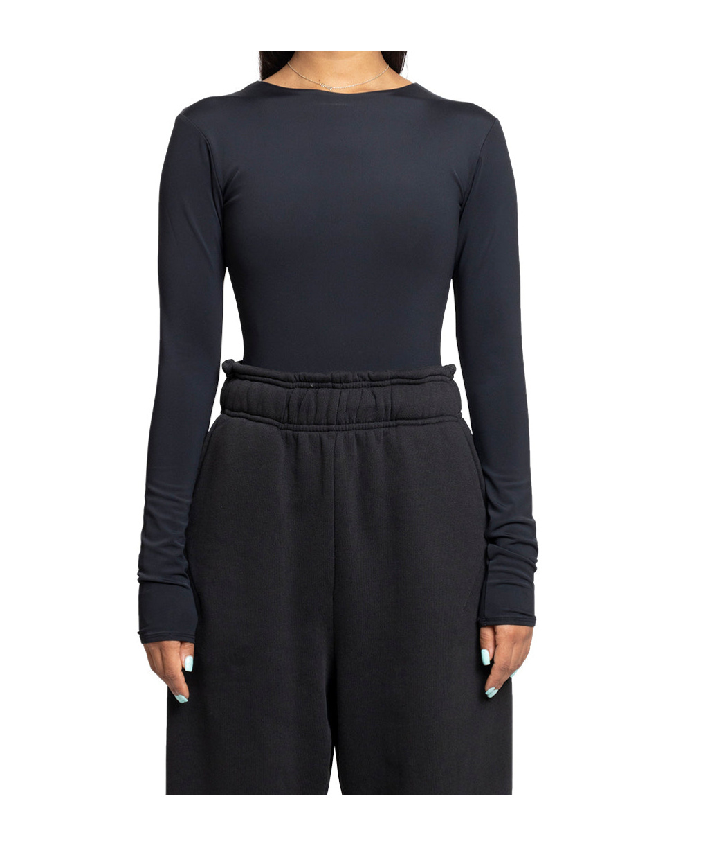 Entire Studios Bodysuit Nylon Spandex Soot In Black