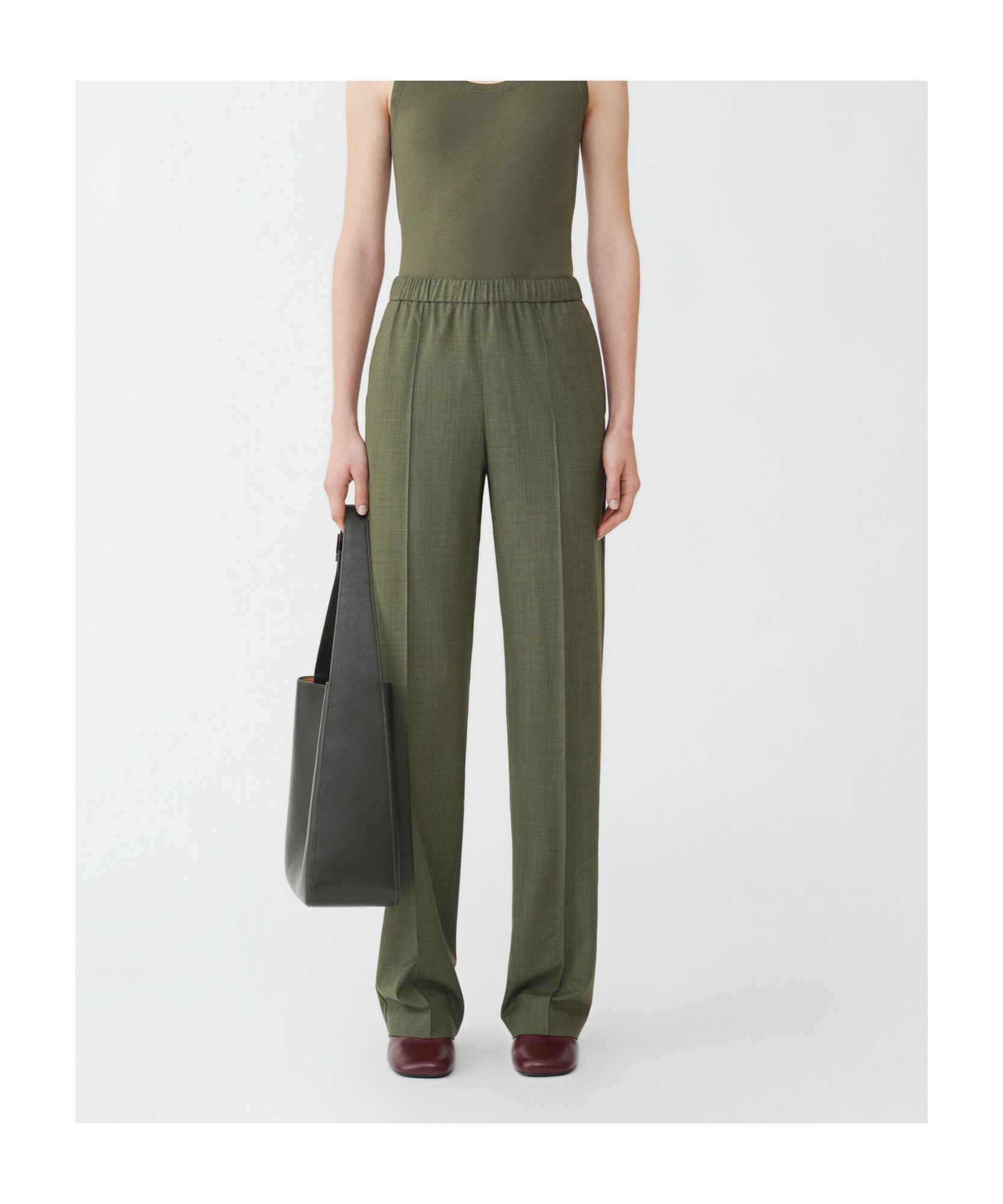 Fabiana Filippi Bistretch Wool Jogging Fit Trousers In Green