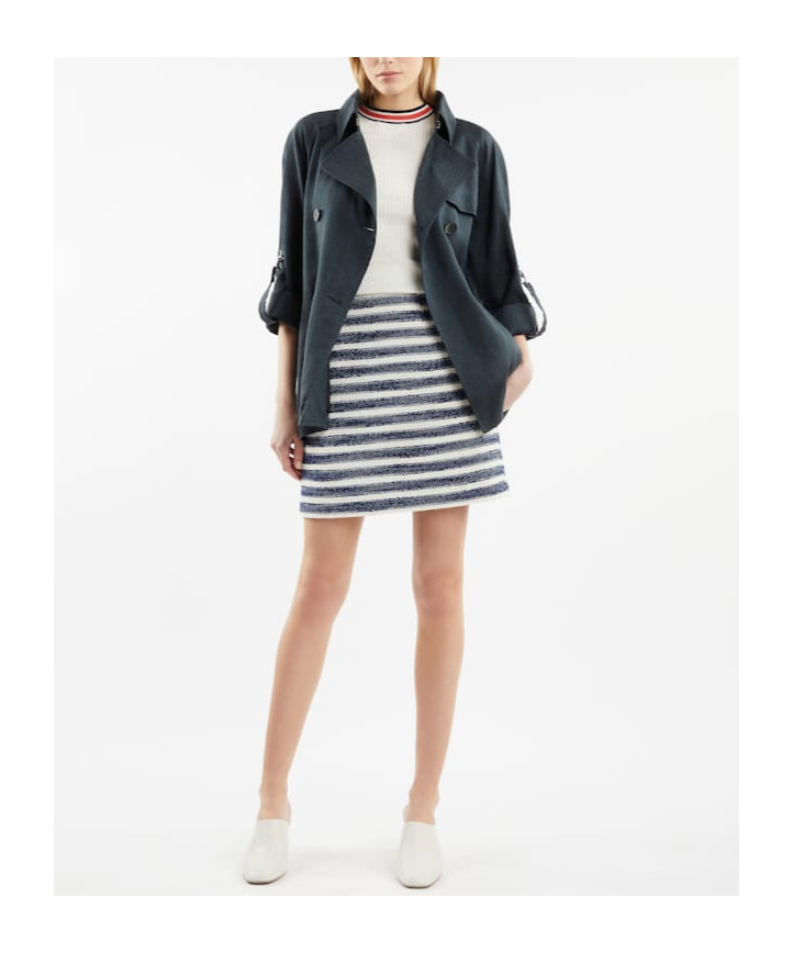 Fay Double-breasted Short Windbreaker In Black