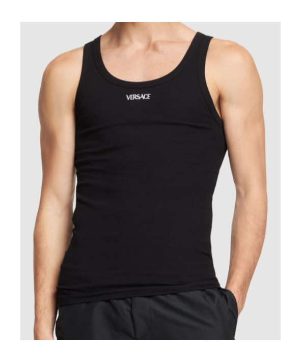 Versace Men Logo Embroidery Tank Top