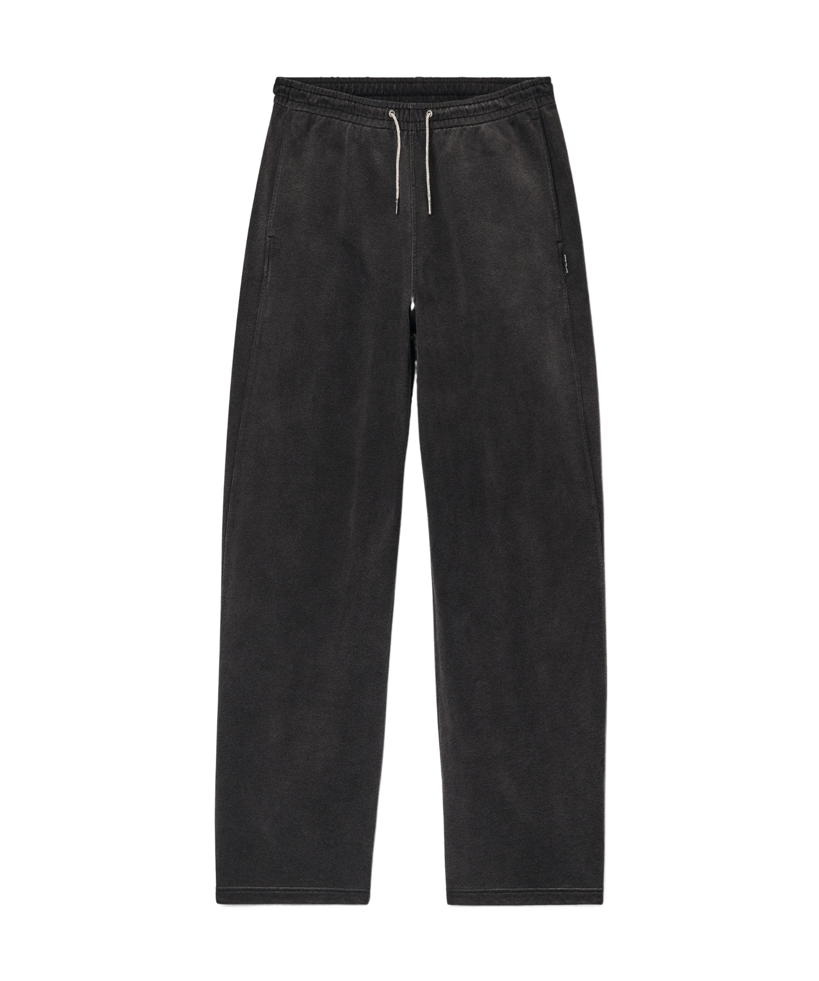 Alexander Wang Black Cotton Terry Sweatpant With Crystal Hotfix Drawcord In Black