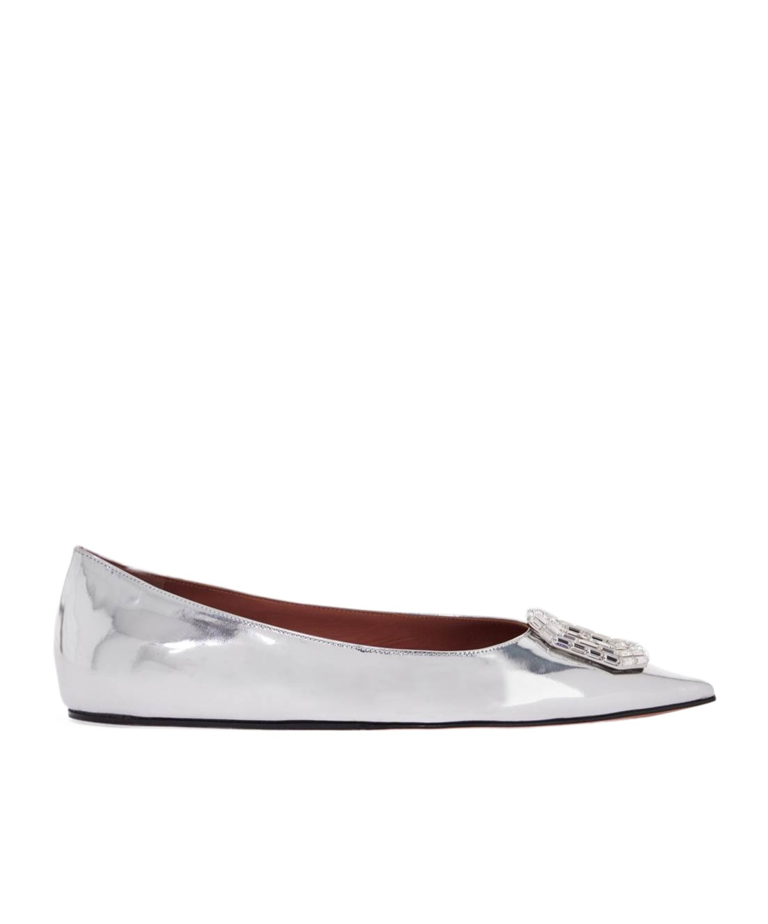 Shop Amina Muaddi Pointed Ballet Shoes In White