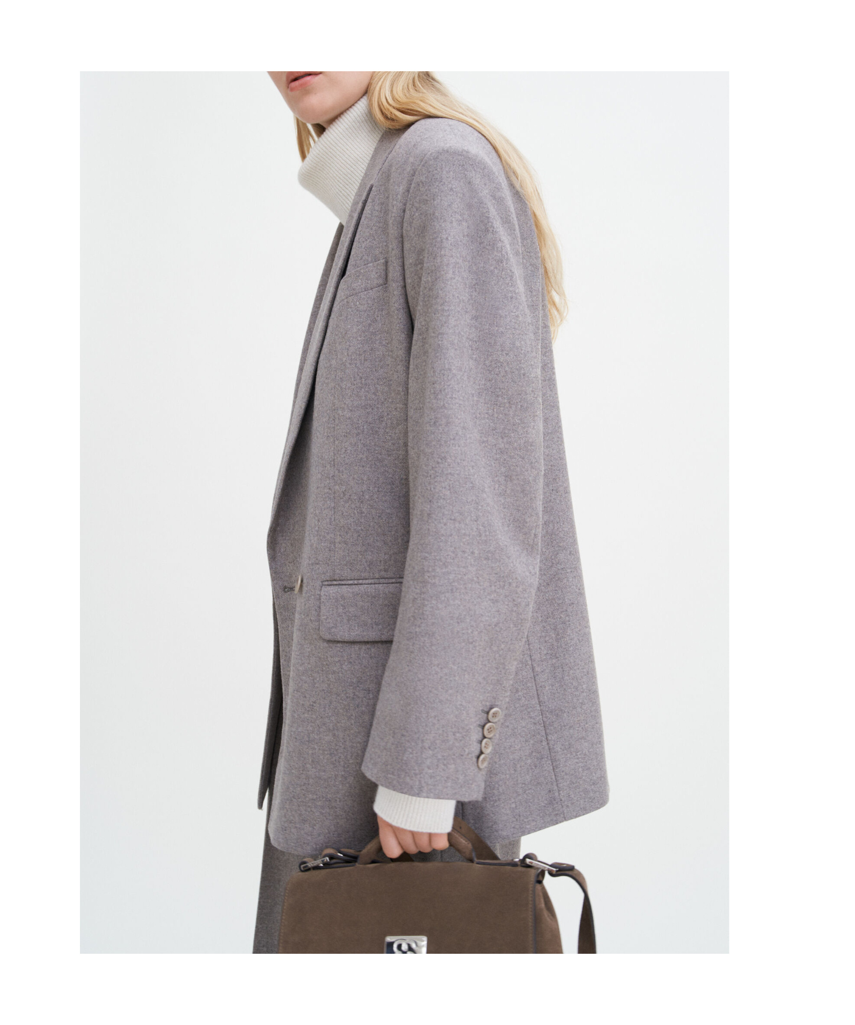 Filippa K Double-breasted Blazer In Gray