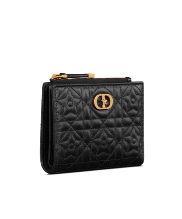 Dior Caro Dahlia Wallet In Black