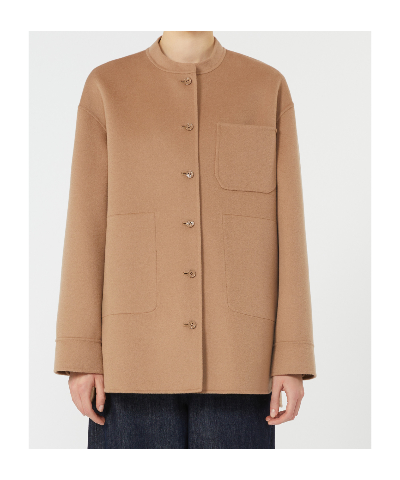 Max Mara Wool Shacket In Brown