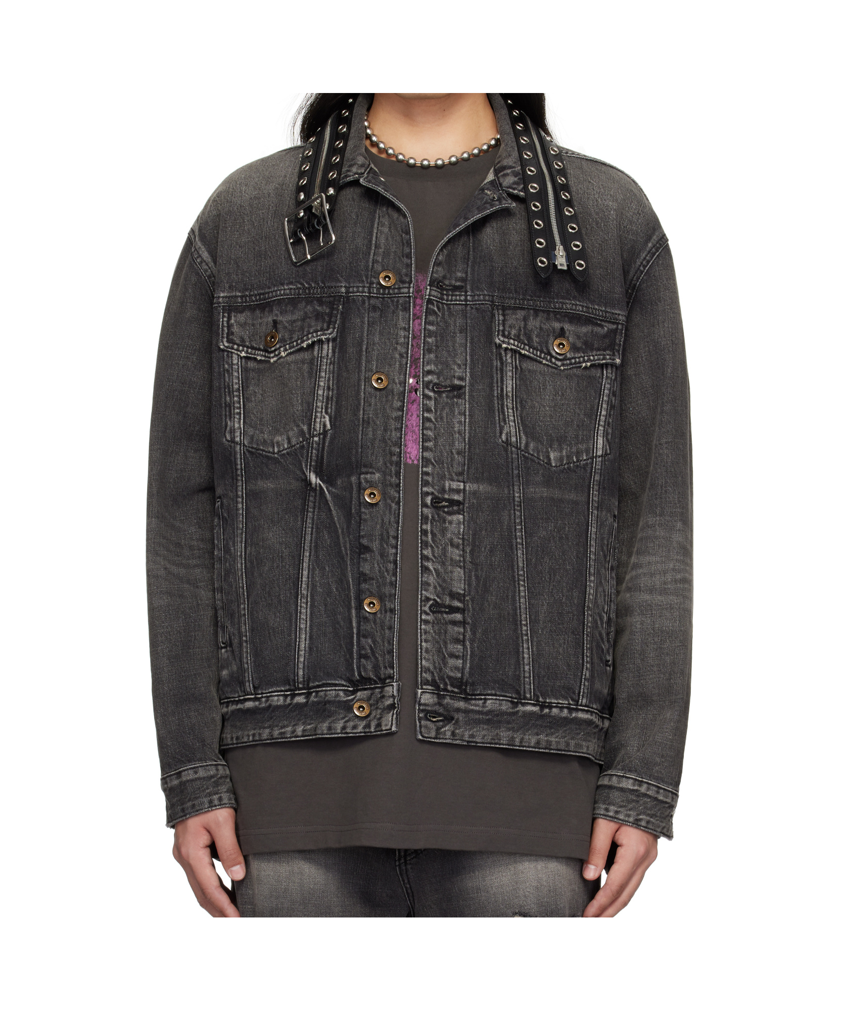 We11 Done Long Sleeve Denim Jacket In Black