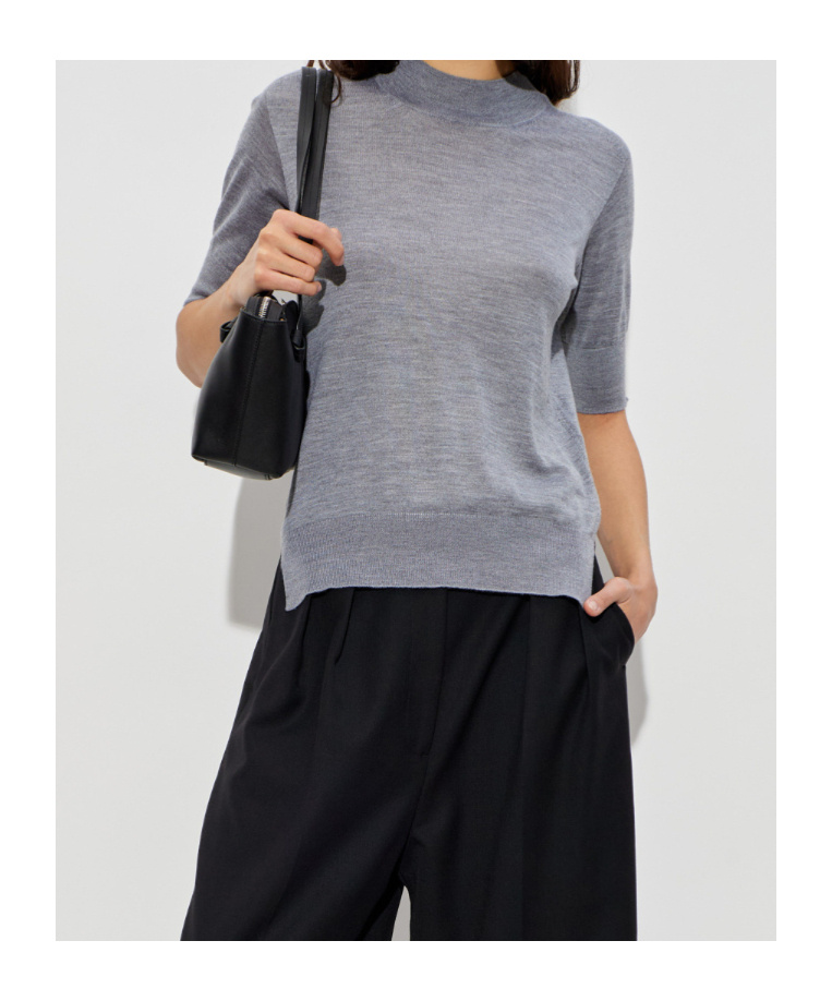 Jil Sander Fine-knit T-shirt In Gray