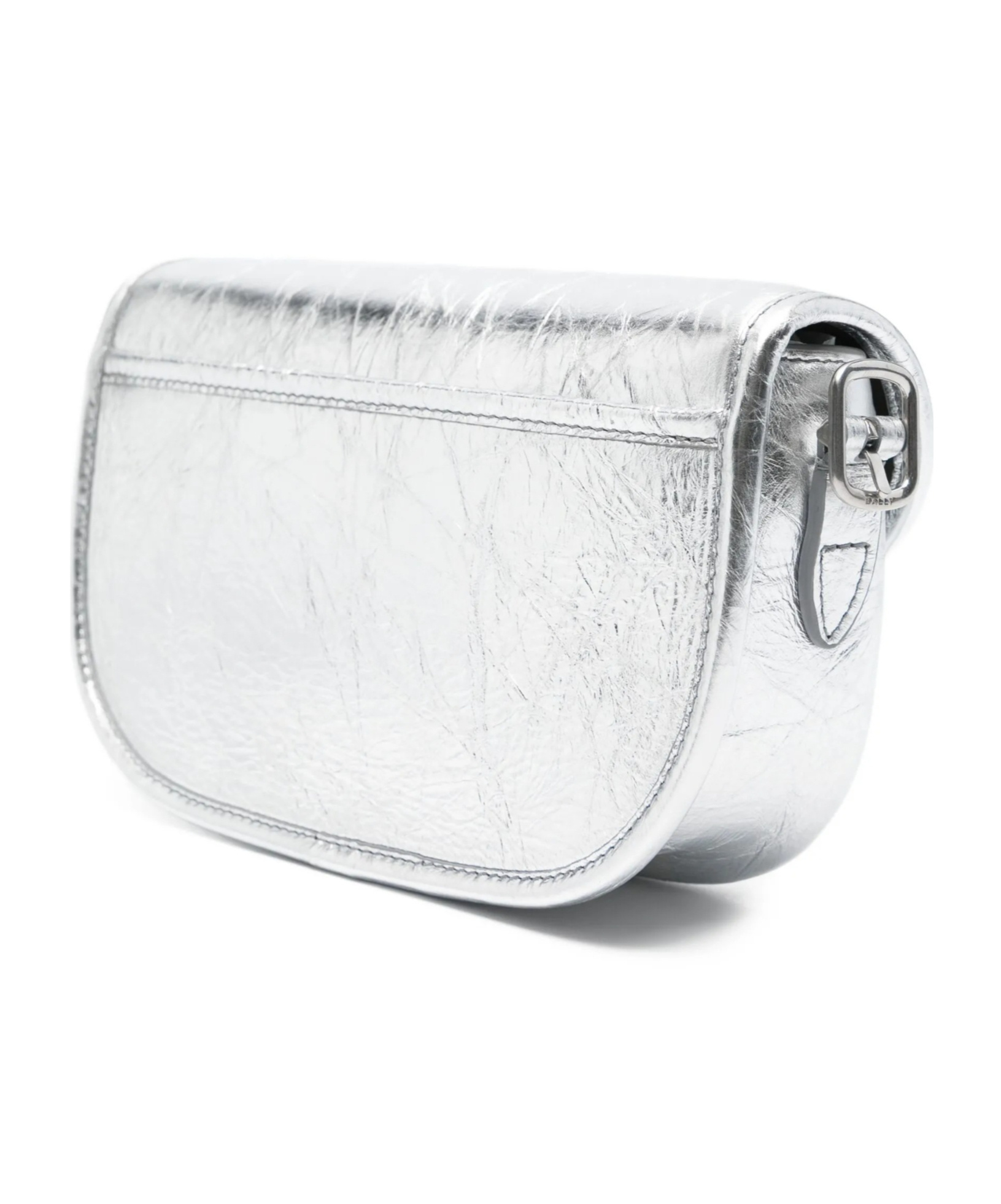 Bally Metallic-leather Flap Shoulder Bag In Silver