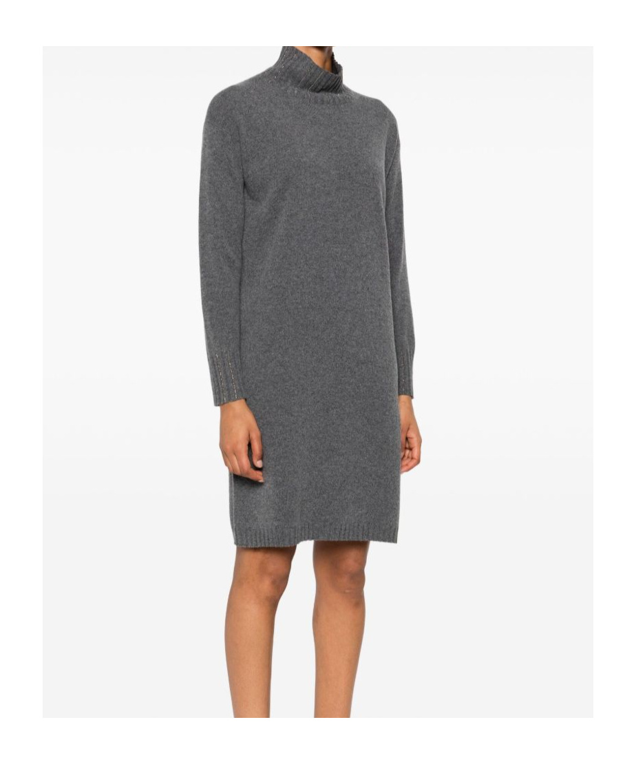Fabiana Filippi Wool Short Dress In Gray