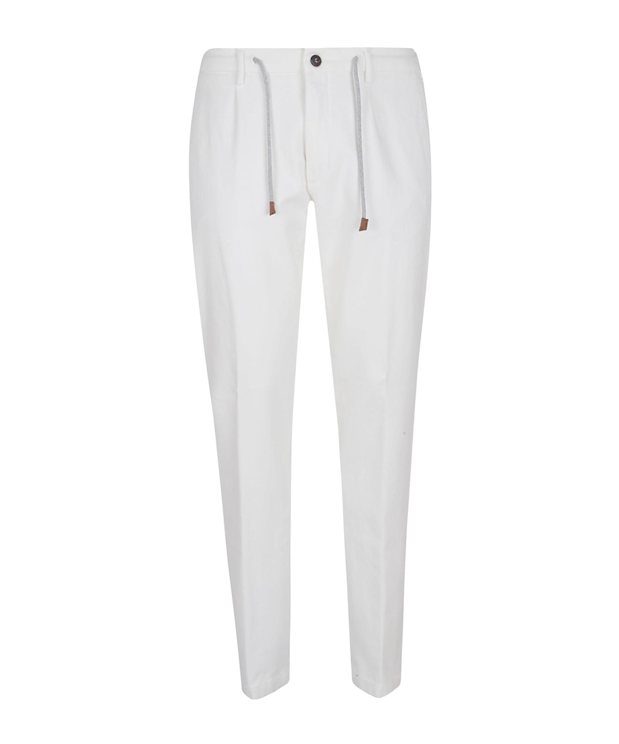 Eleventy Drawstring Waist Casual Pants In White