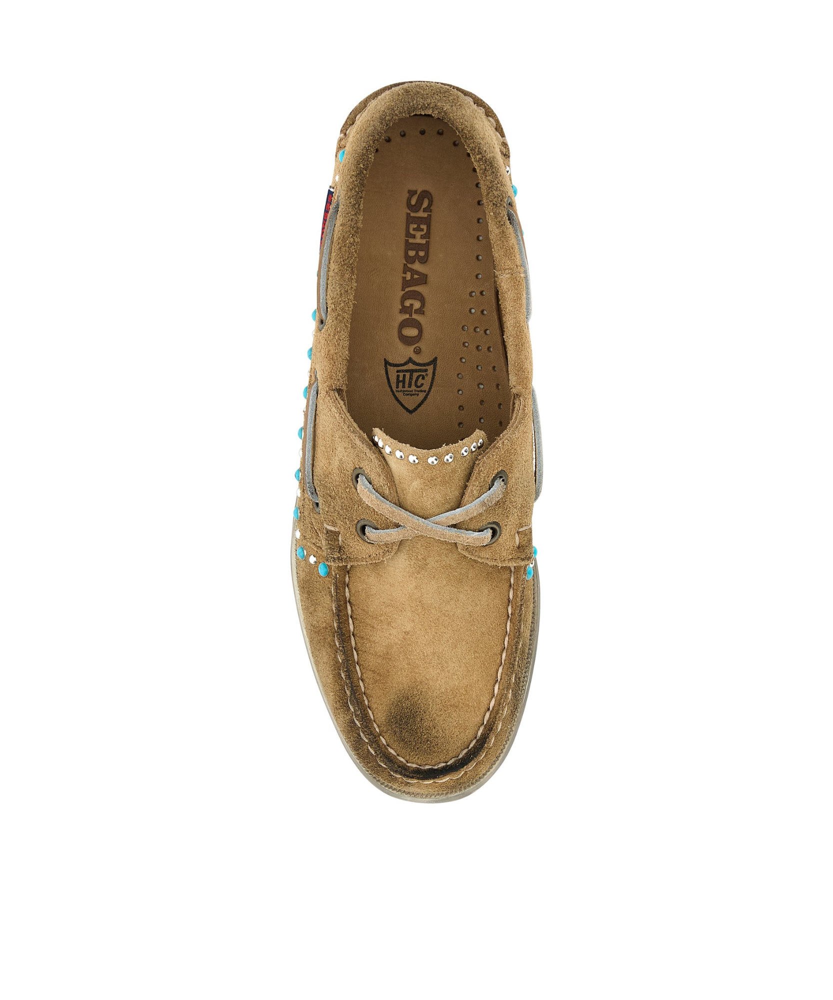 Sebago Suede Loafers With Rubber Sole And Studded Detailing