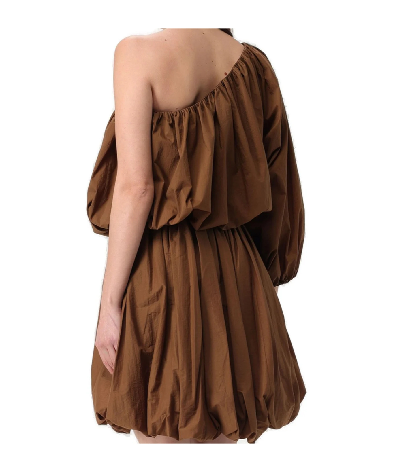 Philosophy Di Lorenzo Serafini One-shoulder Balloon Blouse In Brown