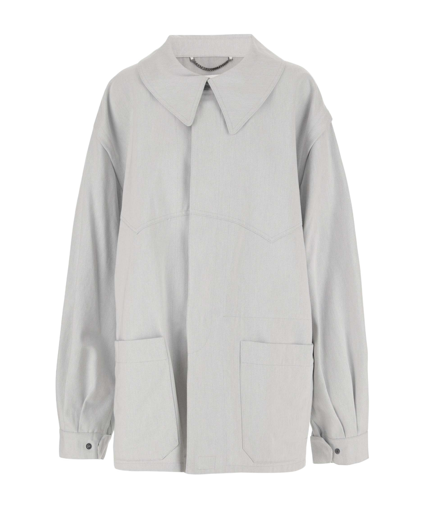 Maison Margiela Cotton Jacket With Oversize Collar In White