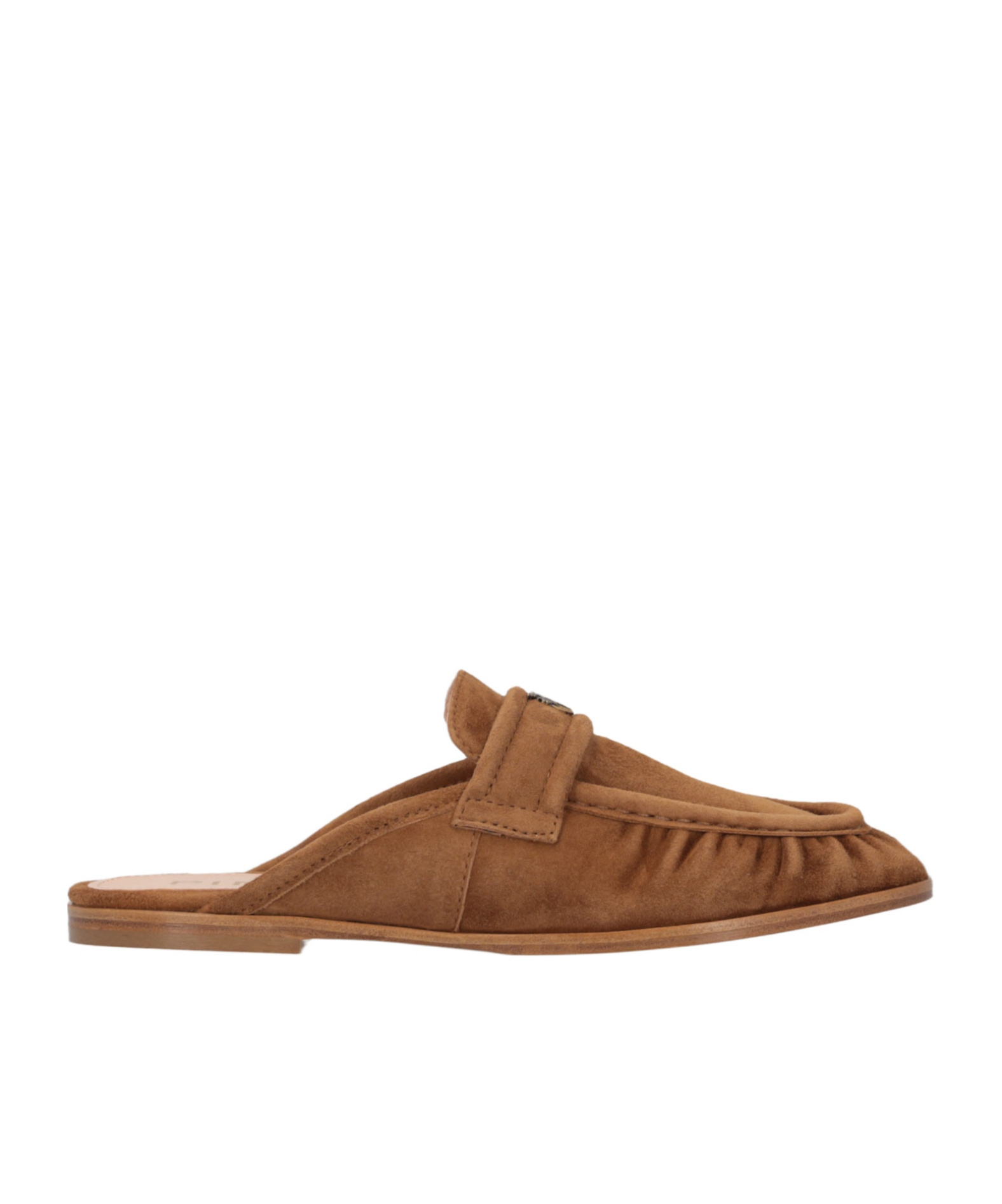 Pinko Mocassins Mules Plats En Daim In Brown