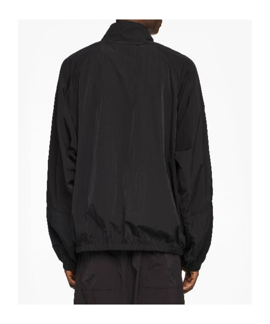 Jw Anderson Black Jacket With Mock Neck And Raglan Sleeves In Tech Fabric Man In Black