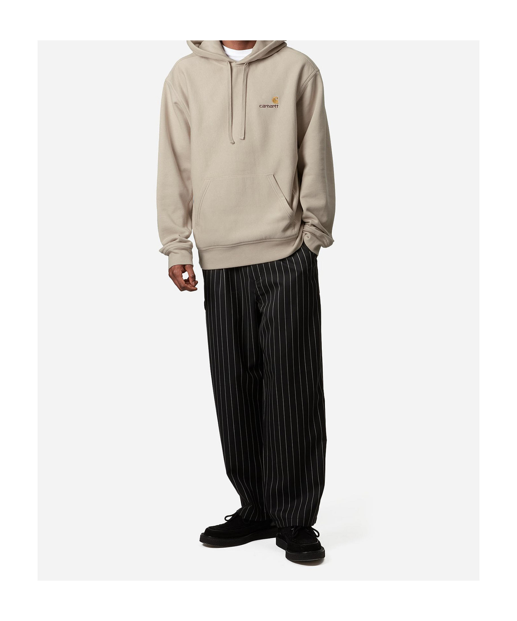 Carhartt Hoded American Script Sweatshirt In Nude