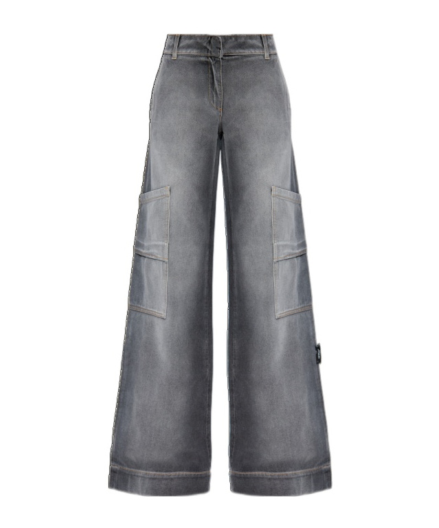 Off-white Jeans With Belt Loops In Gray