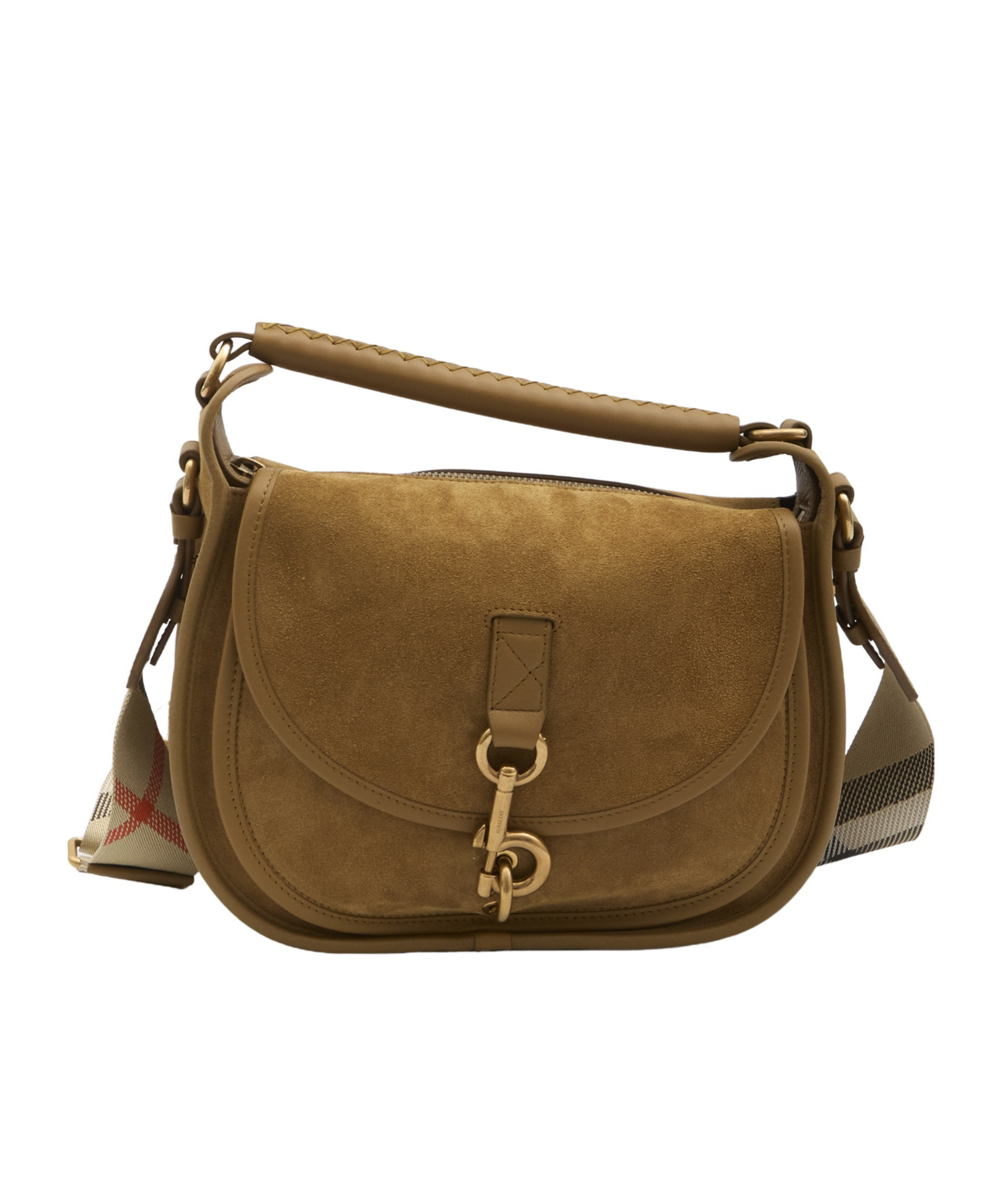 Burberry Medium B Clip Messenger Bag In Brown