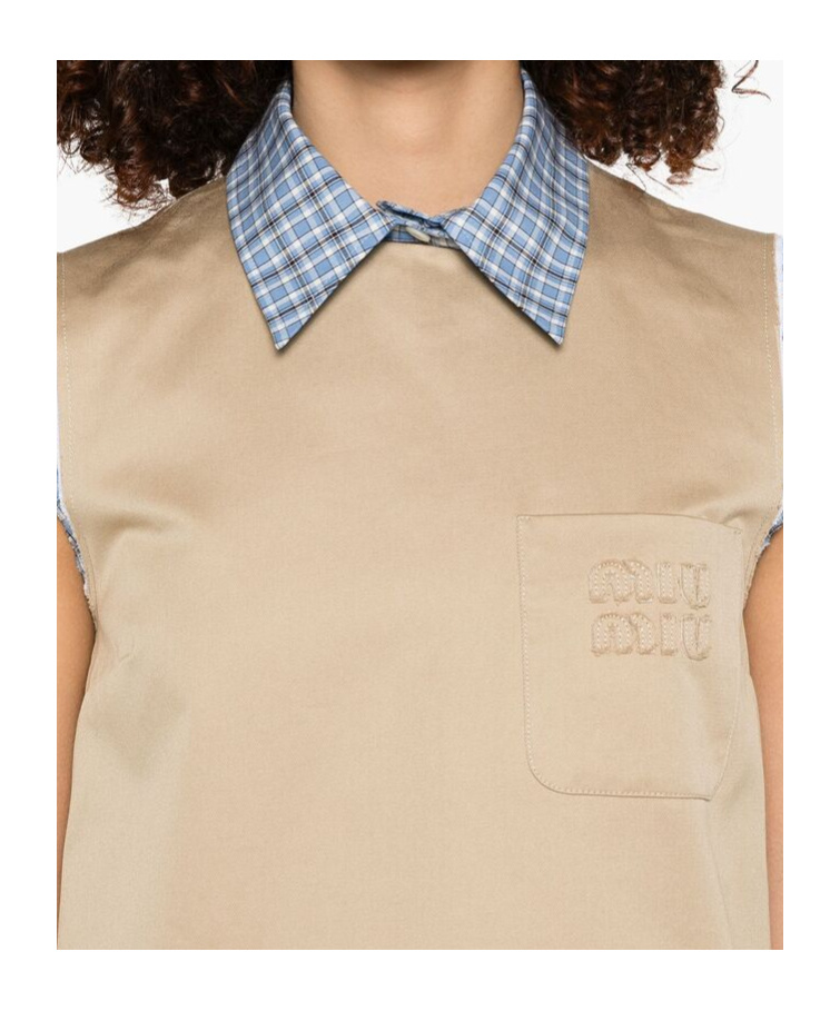 Miu Miu Minikleid Im Layering-look In Gray