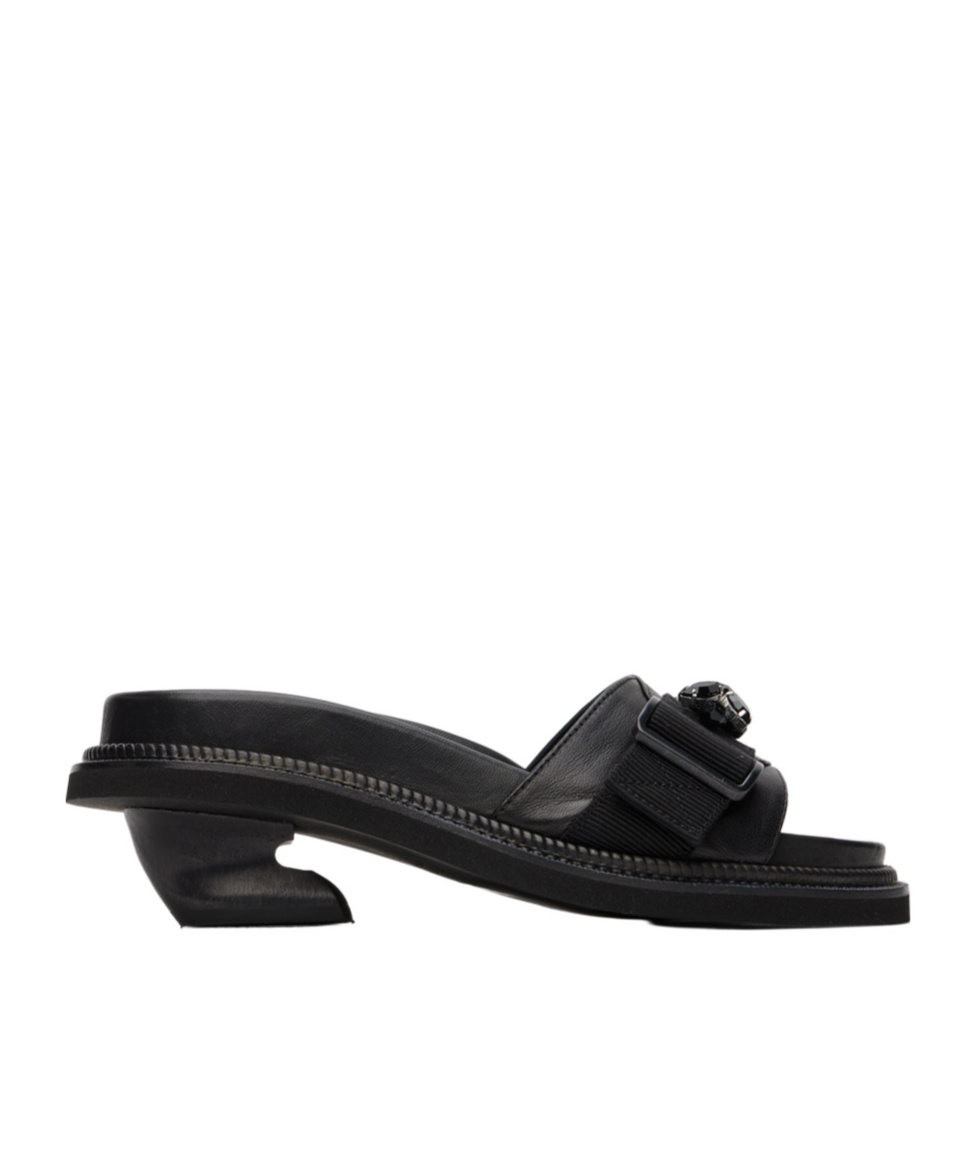 Simone Rocha Open-toe Leather Mules In Black