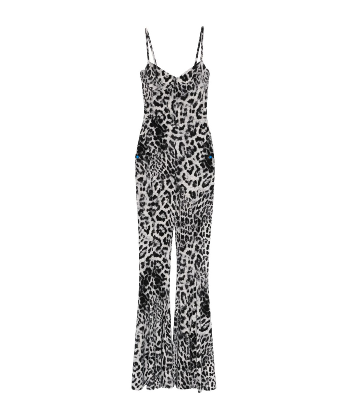 Norma Kamali Leopard Print Jumpsuit In Black